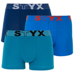 3PACK pánske boxerky Styx sport guma modré (G9676869)