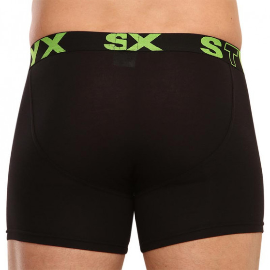 3PACK pánske boxerky Styx dlhé športová guma čierne (U9606162)