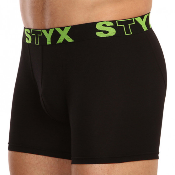 3PACK pánske boxerky Styx dlhé športová guma čierne (U9606162)