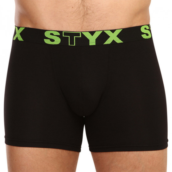 3PACK pánske boxerky Styx dlhé športová guma čierne (U9606162)