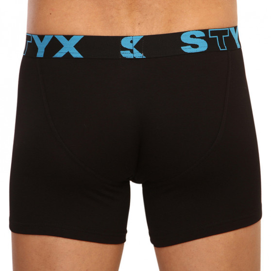 3PACK pánske boxerky Styx dlhé športová guma čierne (U9606162)