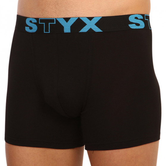 3PACK pánske boxerky Styx dlhé športová guma čierne (U9606162)