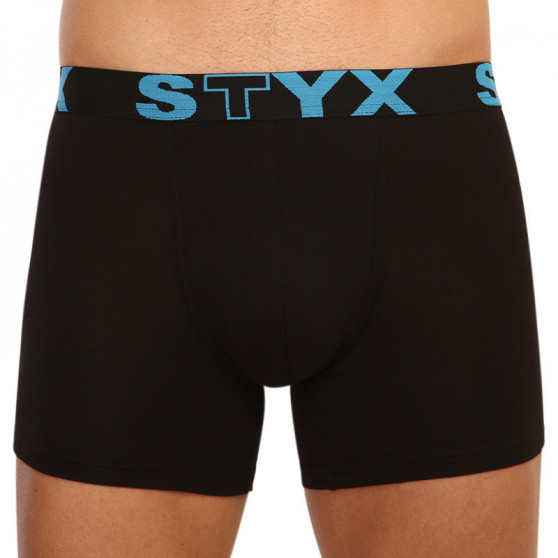 3PACK pánske boxerky Styx dlhé športová guma čierne (U9606162)