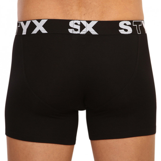 3PACK pánske boxerky Styx dlhé športová guma čierne (U9606162)