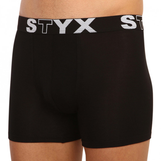 3PACK pánske boxerky Styx dlhé športová guma čierne (U9606162)