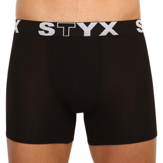 3PACK pánske boxerky Styx dlhé športová guma čierne (U9606162)