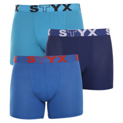 3PACK pánske boxerky Styx dlhé športová guma modré (U9676869)