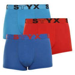 3PACK pánske boxerky Styx športová guma viacfarebné (G9676964)