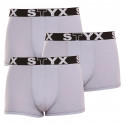 3PACK pánske boxerky Styx sport guma sivé (G10676767)