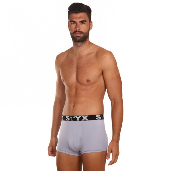 3PACK pánske boxerky Styx sport guma sivé (G10676767)