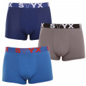 3PACK pánske boxerky Styx športová guma viacfarebné (G9676863)