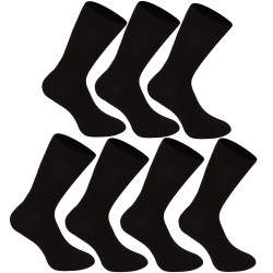 7PACK ponožky Nedeto high bamboo čierne (7NDTP001)