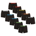 10PACK pánske boxerky Styx sport guma čierne (10G9601)