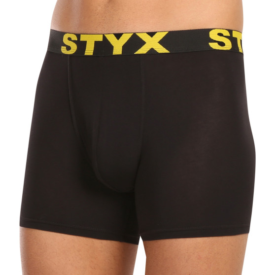 10PACK pánske boxerky Styx dlhé športová guma čierne (10U9601)