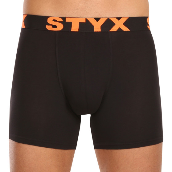 10PACK pánske boxerky Styx dlhé športová guma čierne (10U9601)