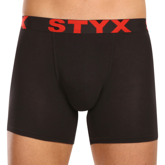 10PACK pánske boxerky Styx dlhé športová guma čierne (10U9601)