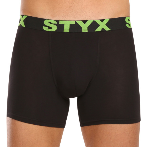 10PACK pánske boxerky Styx dlhé športová guma čierne (10U9601)