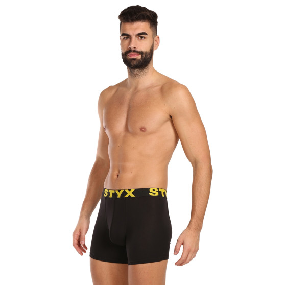 10PACK pánske boxerky Styx dlhé športová guma čierne (10U9601)