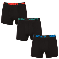 3PACK pánske boxerky Nedeto čierne (3NB003b)