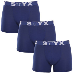 3PACK pánske boxerky Styx dlhé športová guma modré (3U968)