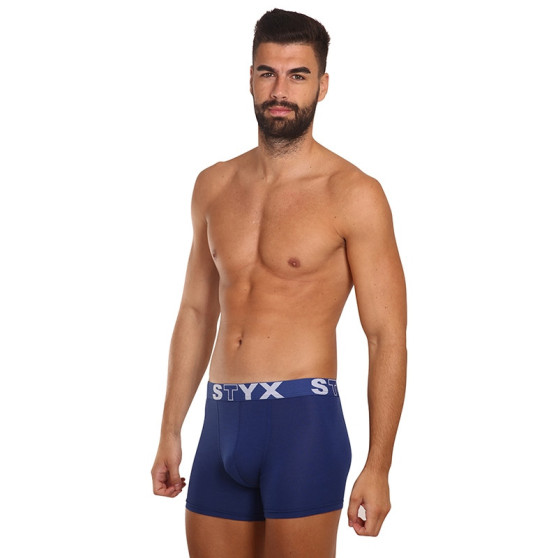 3PACK pánske boxerky Styx dlhé športová guma modré (3U968)