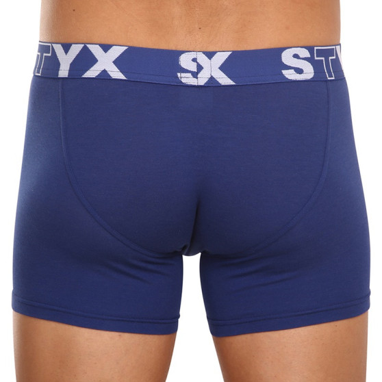 3PACK pánske boxerky Styx dlhé športová guma modré (3U968)