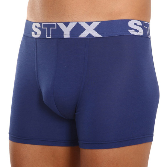 3PACK pánske boxerky Styx dlhé športová guma modré (3U968)