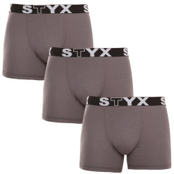 3PACK pánske boxerky Styx dlhé športová guma modré (U9676869)