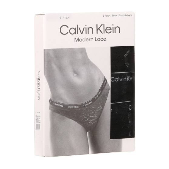 3PACK dámske nohavičky Calvin Klein čierne (QD3588E-001)