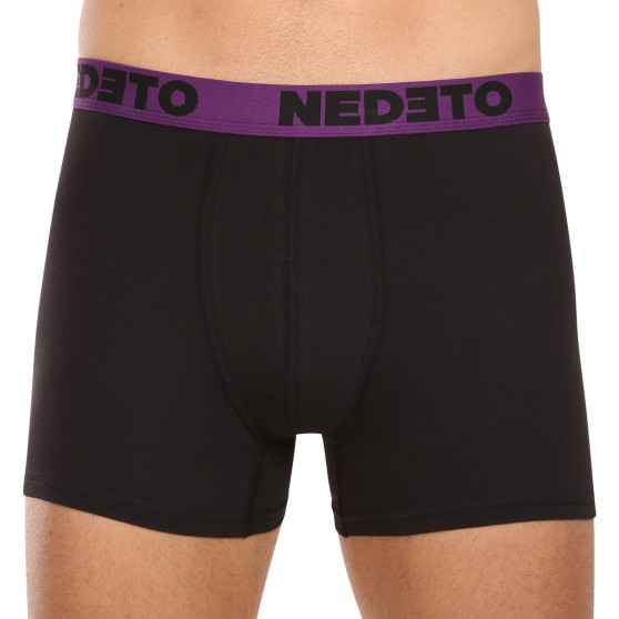 7PACK pánske boxerky Nedeto čierne (7NB002b)