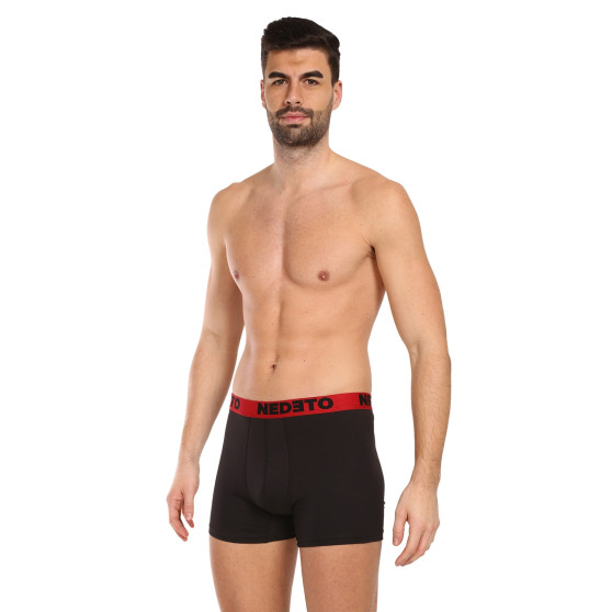 7PACK pánske boxerky Nedeto čierne (7NB002b)