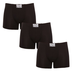 3PACK Pánske boxerky Styx dlhé klasické guma čierne (F9606060)