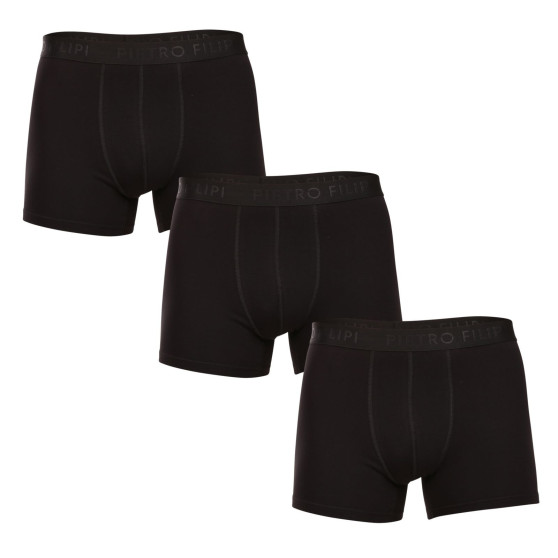 3PACK pánske boxerky Pietro Filipi čierne (3BCL001)