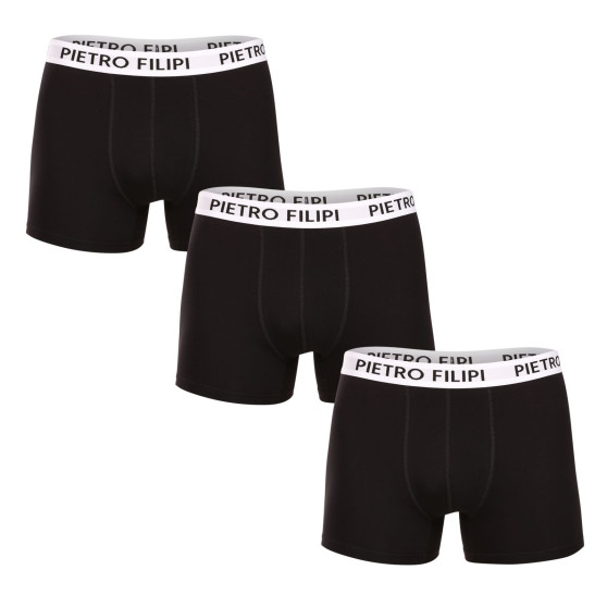 3PACK pánske boxerky Pietro Filipi čierne (3BCL003)