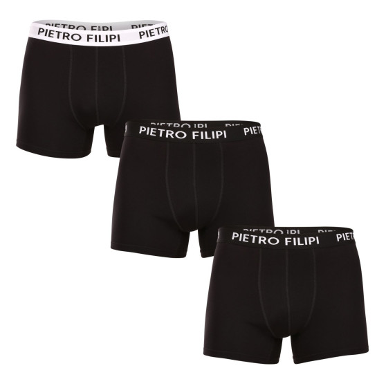 3PACK pánske boxerky Pietro Filipi čierne (3BCL006)