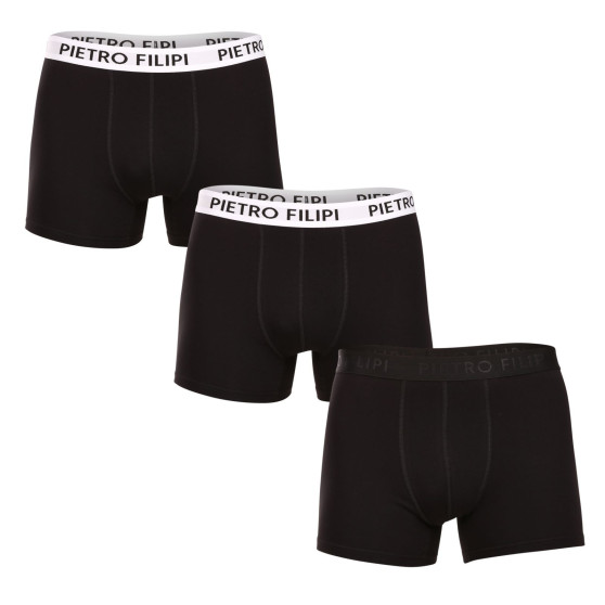 3PACK pánske boxerky Pietro Filipi čierne (3BCL007)