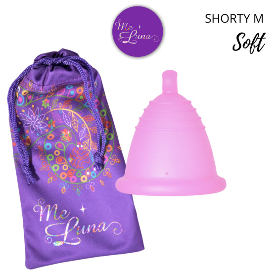 Menštruačný kalíšok Me Luna Soft M Shorty s guličkou ružový (MELU086)