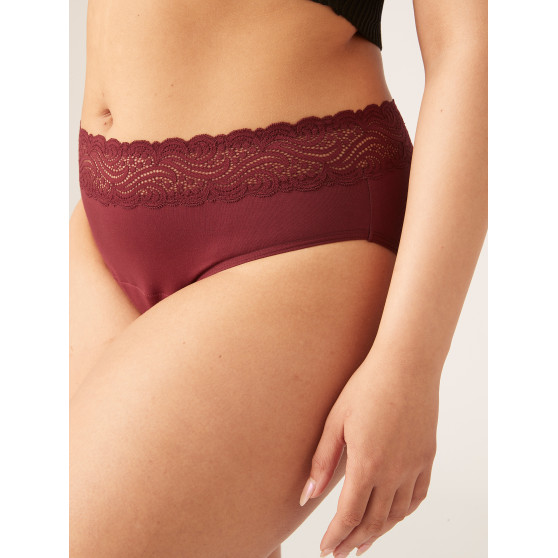 Menštruačné nohavičky Modibodi Sensual Hi-Waist Bikini Heavy-Overnight Merlot Red - VYBALENÉ (MODI4040MRVYB)