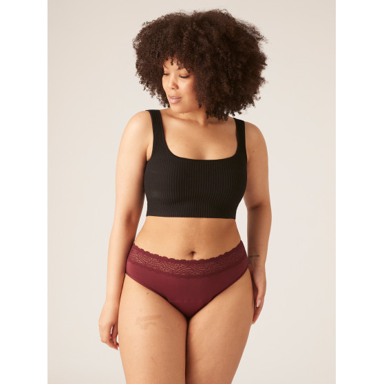 Menštruačné nohavičky Modibodi Sensual Hi-Waist Bikini Heavy-Overnight Merlot Red - VYBALENÉ (MODI4040MRVYB)