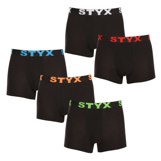 5PACK pánske boxerky Styx sport guma čierne (5G960)