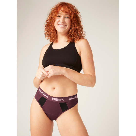 Menštruačné nohavičky PUMA & Modibodi Active Thong Super Light Grape - VYBALENÉ (MODI4093GVYB)