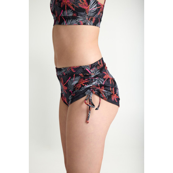 Menštruačné plavky Modibodi Teen High Short Jungle Palm Black spodný diel - VYBALENÉ (MODI4377VYB)