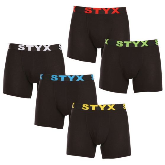 5PACK pánske boxerky Styx dlhé športová guma viacfarebné (U96161626567)