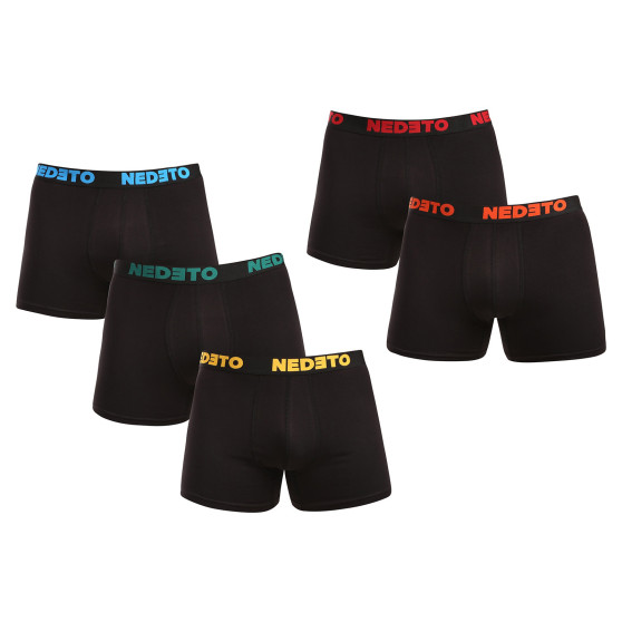 5PACK pánske boxerky Nedeto čierne (5NB003)